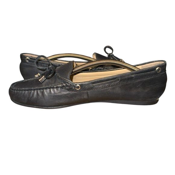 Michael Kors  Women's 9M Sutton Signature Moccasin Flat Loafer Black Leather - Picture 2 of 4